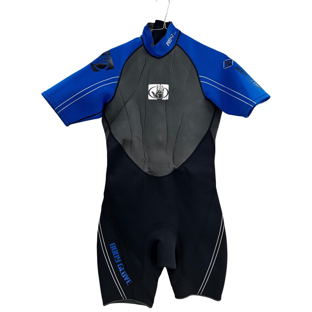 Body Glove Pro 2 Men's Shorty Wetsuit Blue Black Short Sleeve Springsuit 2.1‎  L